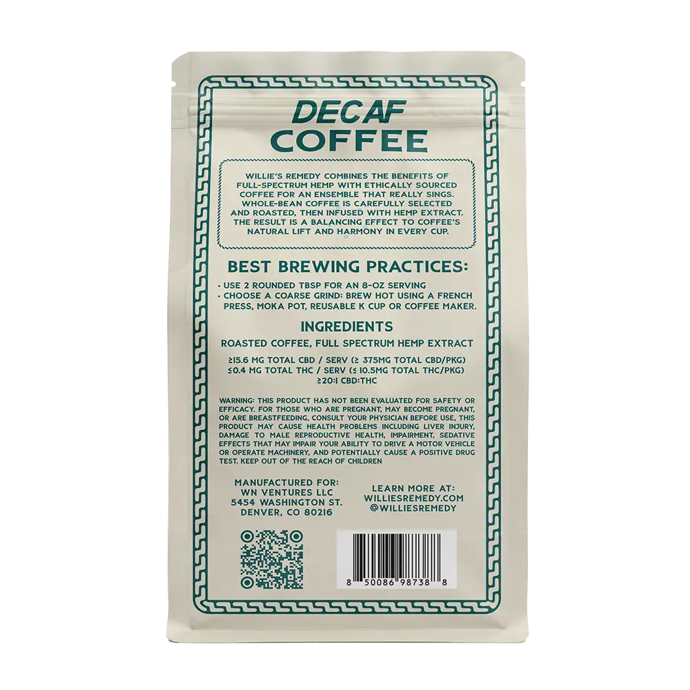 Willie's Remedy 12oz Decaf Roast Coffee - Image 3