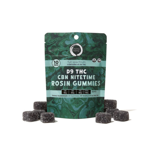 Full-Dose CBN / D9 THC Nitetime Rosin Gummies: 20mg CBN / 10mg THC