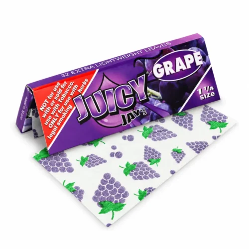 Juicy Jay Flavored Rolling Paper Grape | 32 Leaves 1 1/4 Size